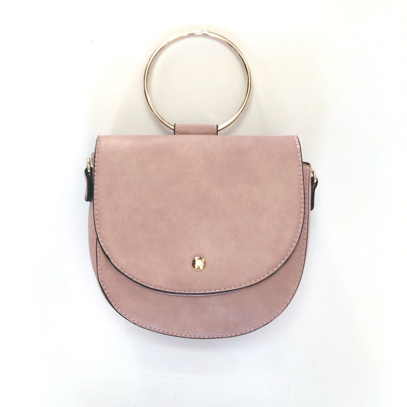 Round Handle Purse Satchel Cross Body New Pink - Picture 6 of 7